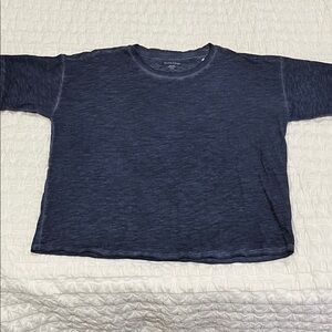 Eileen Fisher Twilight Organic Cotton Hazy Slub Crew Neck Boxy Tee XS NWT